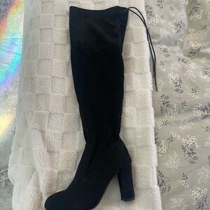 Forever 21 Chic Black Over-the-Knee Boots